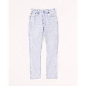 NEW NWT Abercrombie & Fitch Curve Love High Rise Skinny Denim Jean Light Blue 31